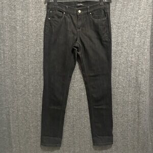 NEW White House Black Market Jeans Womens 6R Black Slim Mid Rise Stretch‎ Denim